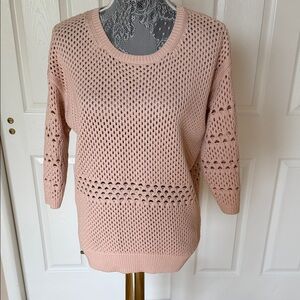 Wilfred Open-Knit Scoop Neck Sweater in Blush